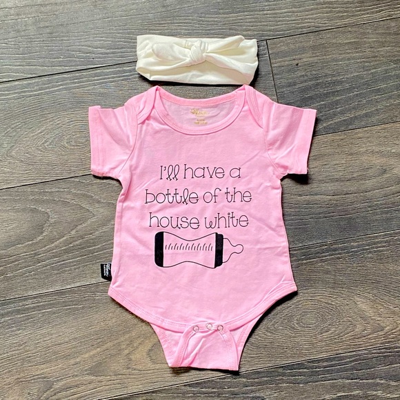 House White Baby Onesie with headband! BN - Picture 1 of 1